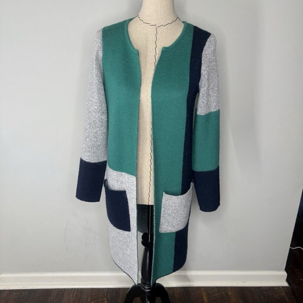 Noisy May Nina Cozy Cardigan Sweater Women’s Size Small Block Colors Faux Wool